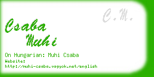 csaba muhi business card